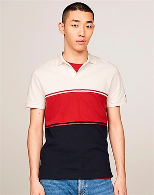 Colorblocked Flag Embroidery Polo